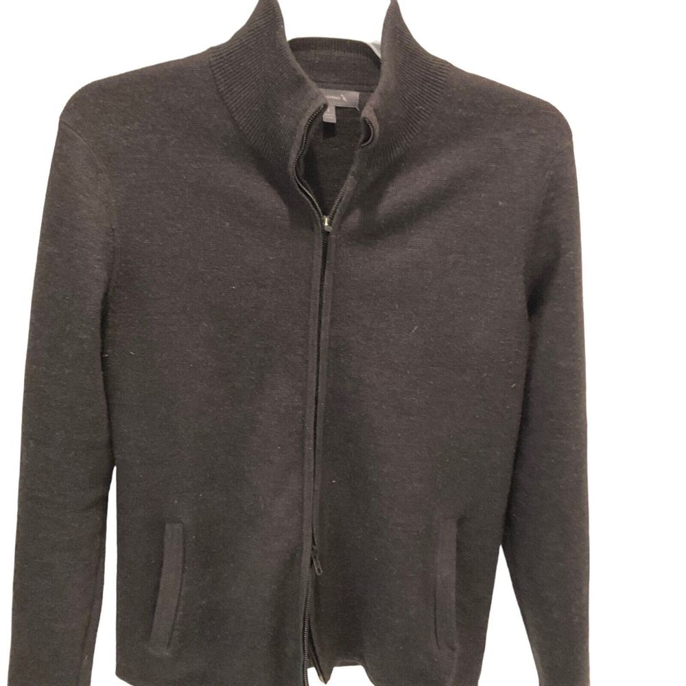 Pre-Owned American Airlines by Twin Hill Large Black Sweater Cardigan - Full Zip